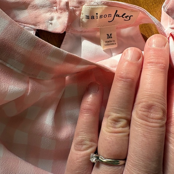 Maison Jules Pink Gingham Halter Blouse - Picture 3 of 8